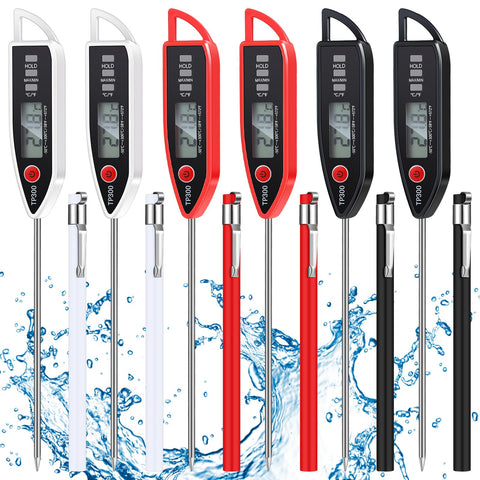 Copkim six‑pack waterproof thermometer set in colors for versatile kitchen use.