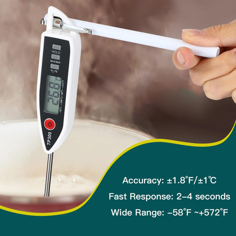 Copkim instant‑read thermometer provides quick, accurate readings for grilling and candy.
