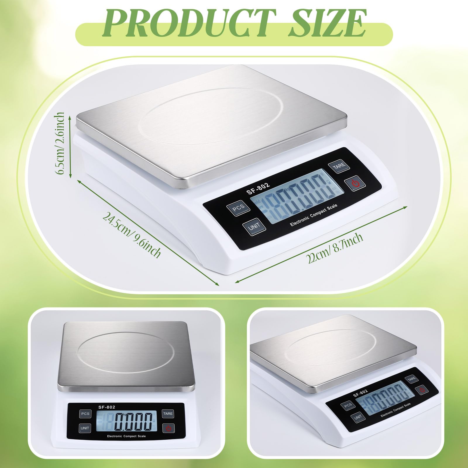 Copkim stainless steel pan provides durable weighing surface for frequent use