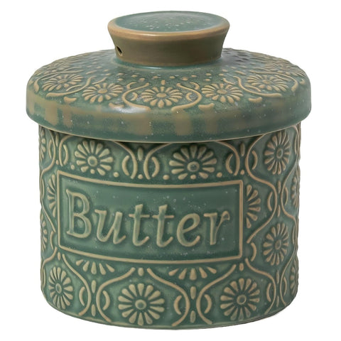 COPORISO butter crock with lid keeps butter fresh on the counter.