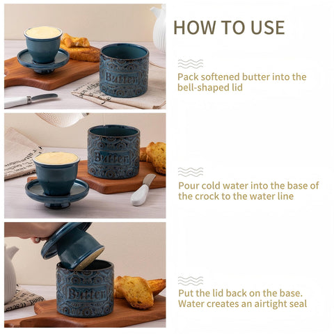 COPORISO butter keeper relief design adds retro charm to any counter.