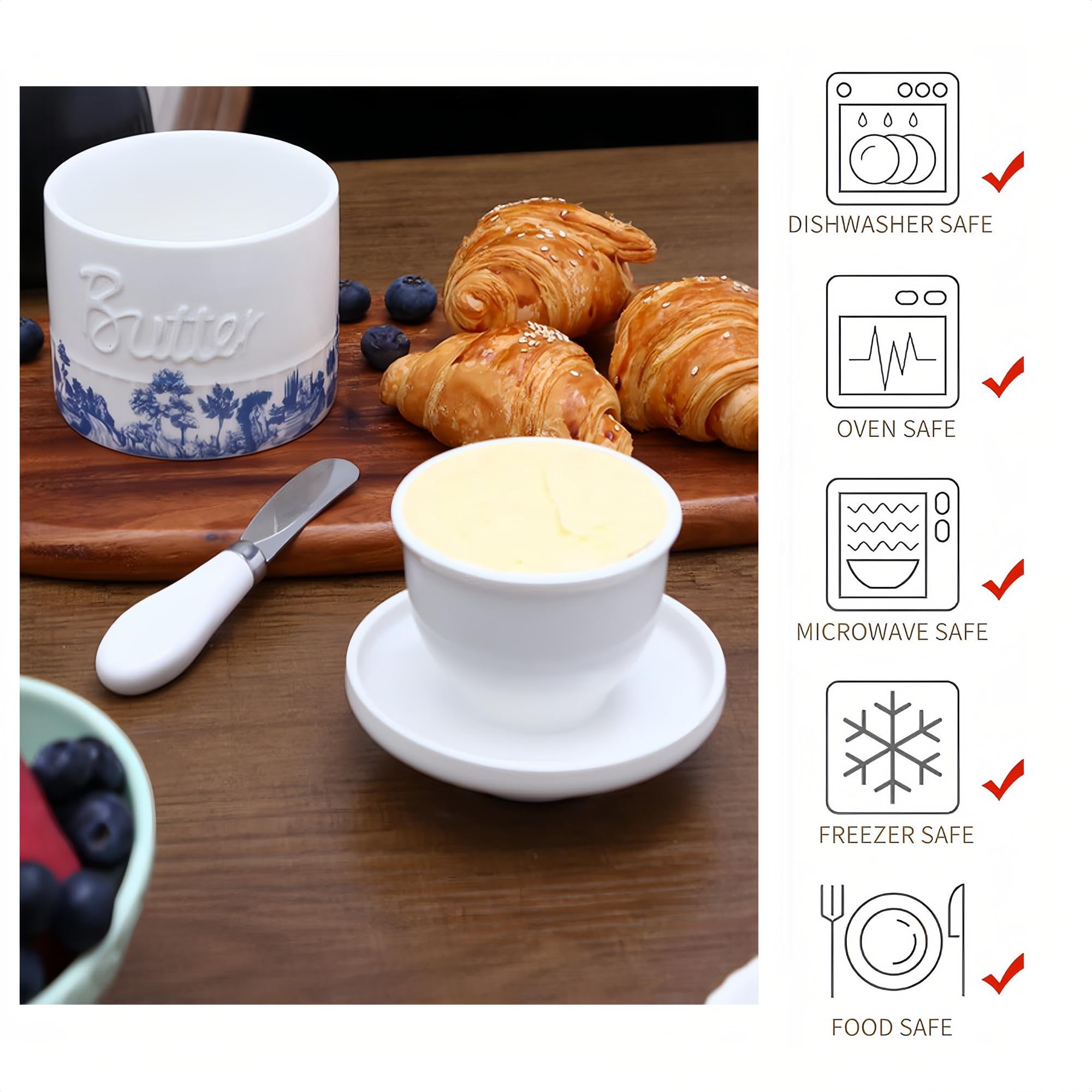 COPORISO dishwasher and microwave safe butter crock ready for use