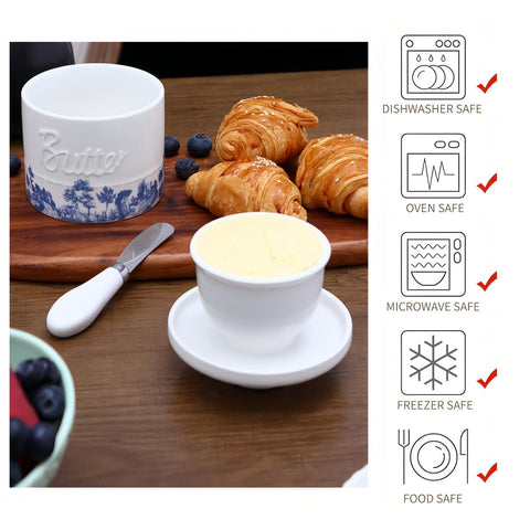 COPORISO dishwasher and microwave safe butter crock ready for use