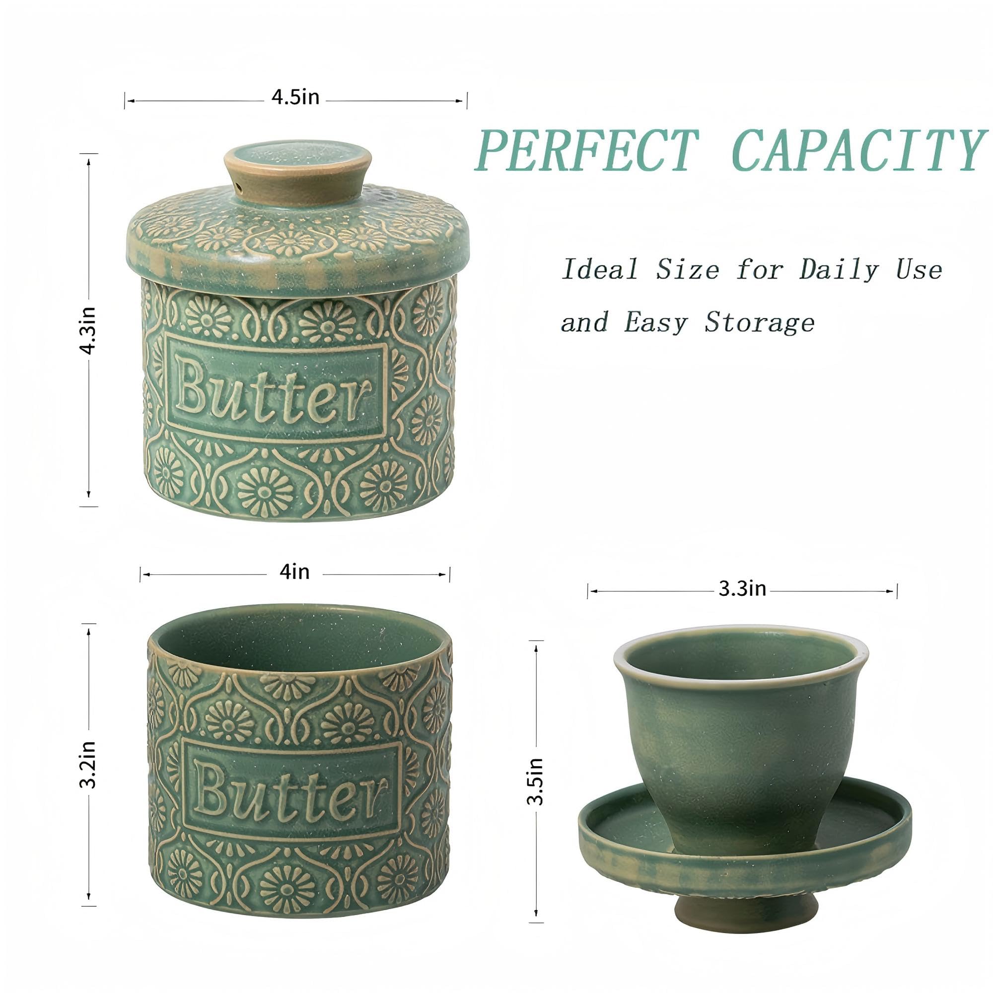 COPORISO relief-pattern crock offers a rustic kitchen centerpiece.