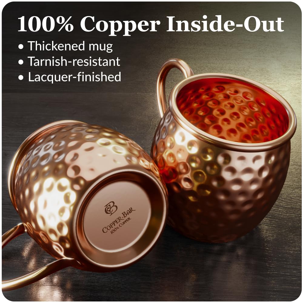 Copper-Bar Moscow Mule kit accessories enable a complete, elegant drinking experience.