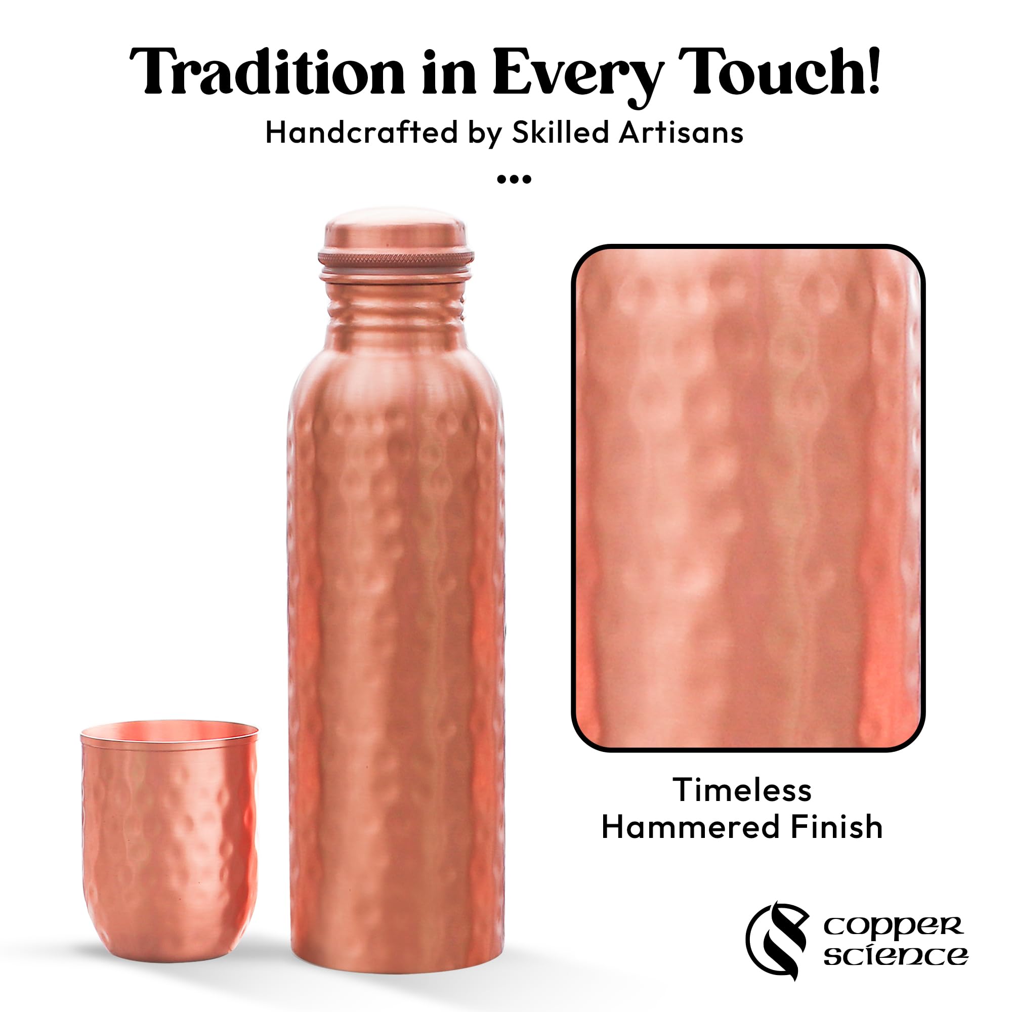 Copper Science care guide image showing easy maintenance of pure copper vessels