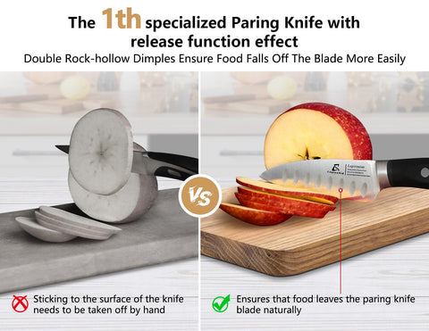 CoquusAid paring knife set stored in box for space saving