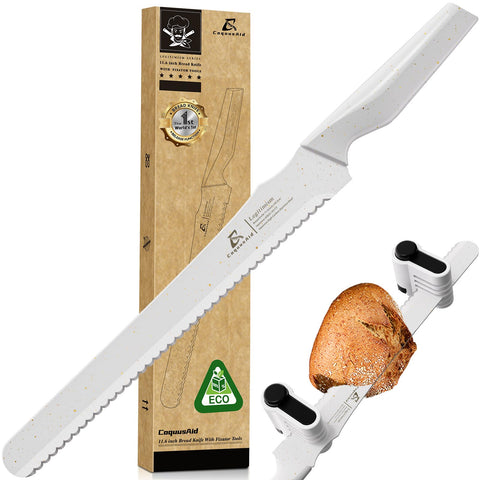 CoquusAid resharpenable bread knife, 11.6 inches, delivers precise, long-lasting slicing for crusty loaves.