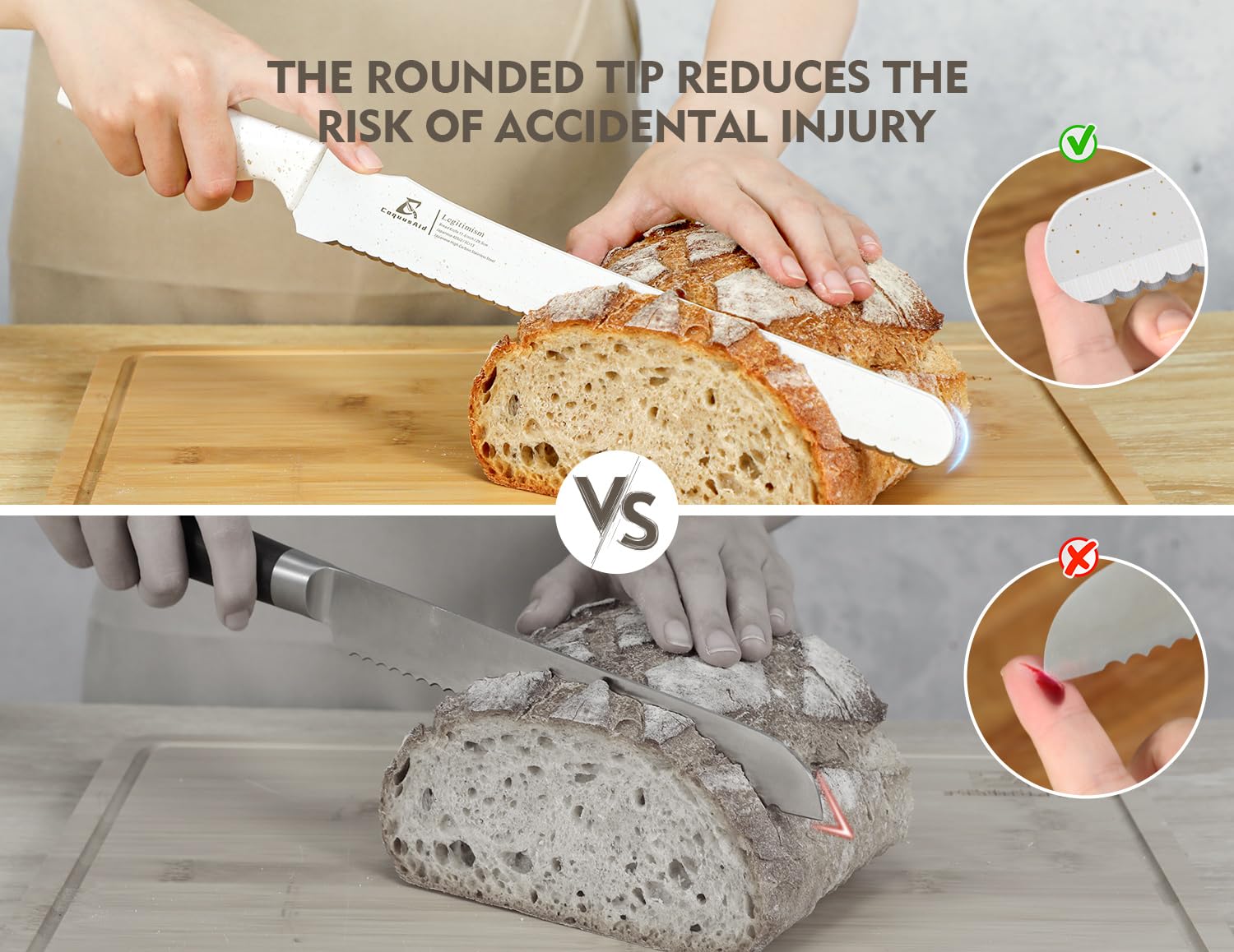 CoquusAid rust-resistant stainless steel ensures hygiene and durability in everyday kitchen use.