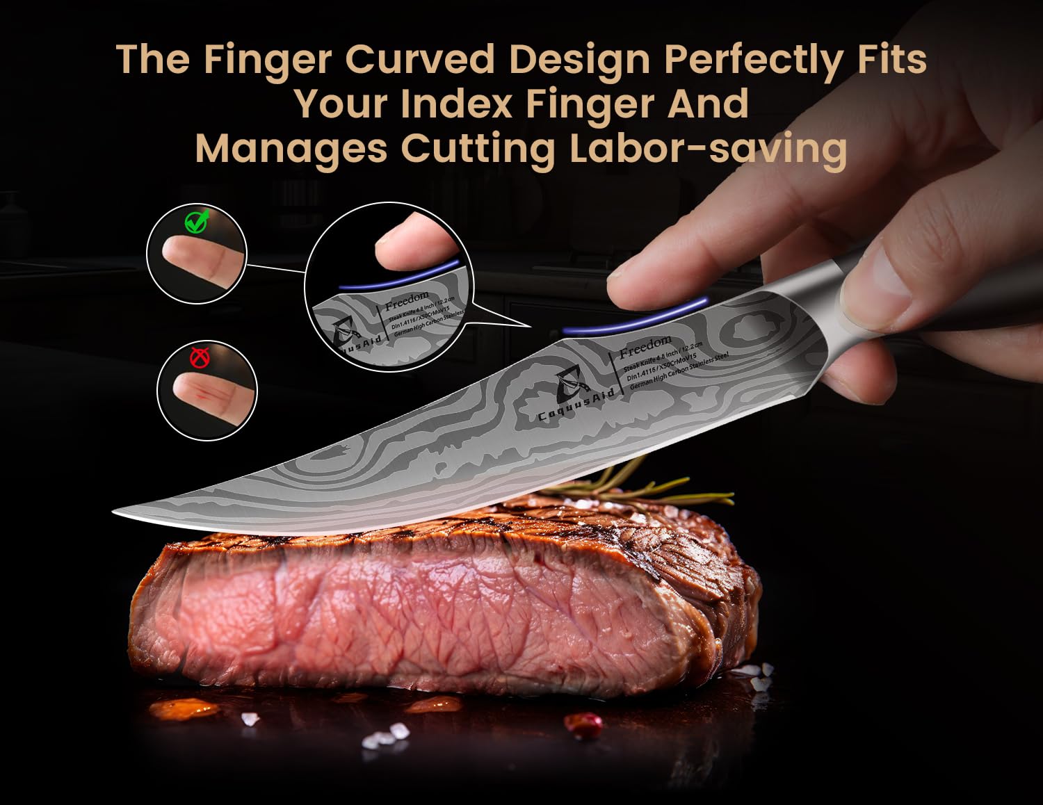 CoquusAid Damascus-pattern blades add elegance while preserving edge longevity.