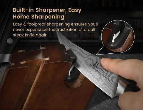 CoquusAid ergonomic handle promotes comfortable, safe slicing during family meals.