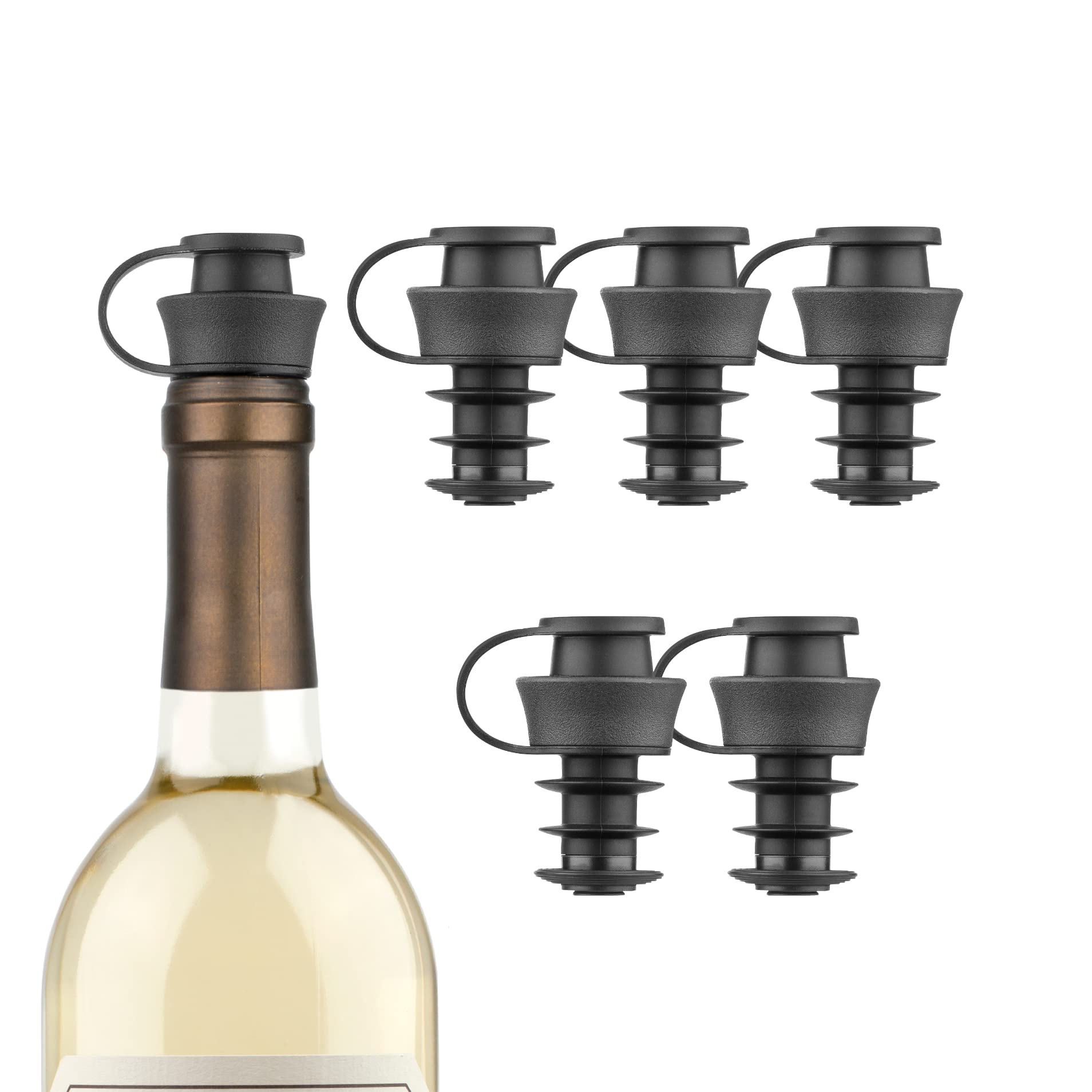 Coravin Pivot Stoppers pack six shown together for bottle sealing and preserved wine.