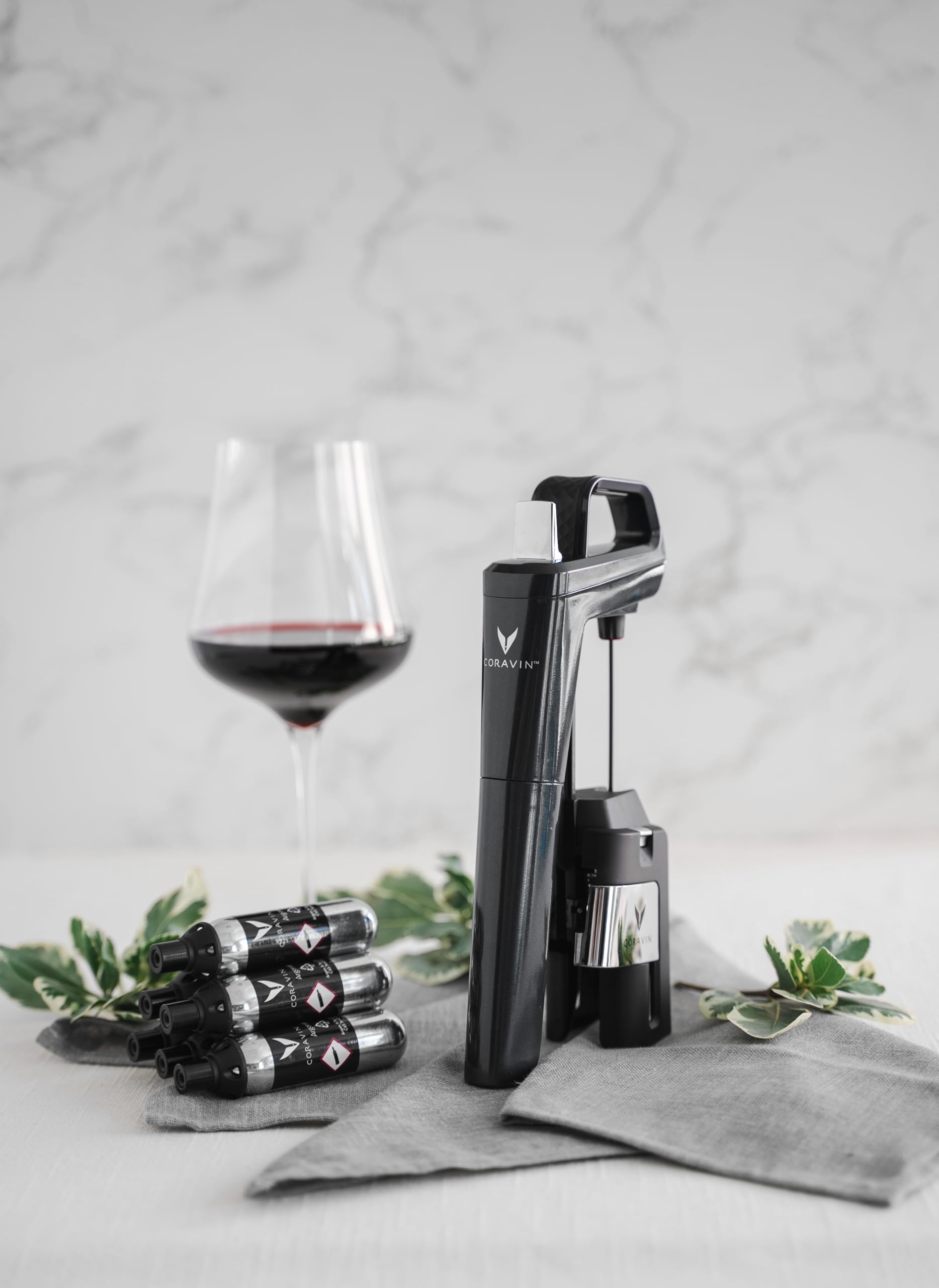 CORAVIN Pure Argon capsules compatible with Timeless and Pivot systems for wine care.