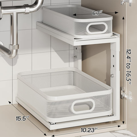 Corbyles two-tier pull-out drawers providing front-to-back access