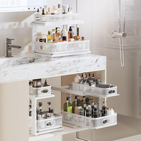 Corbyles anti-rust white finish stays clean in kitchen and bathroom.