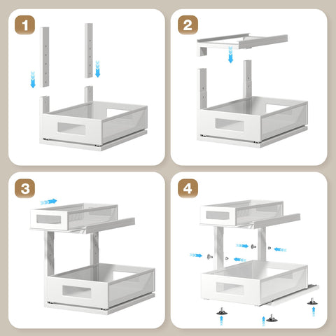 Corbyles under sink organizer quick-installation sets up in seconds with minimal tools.