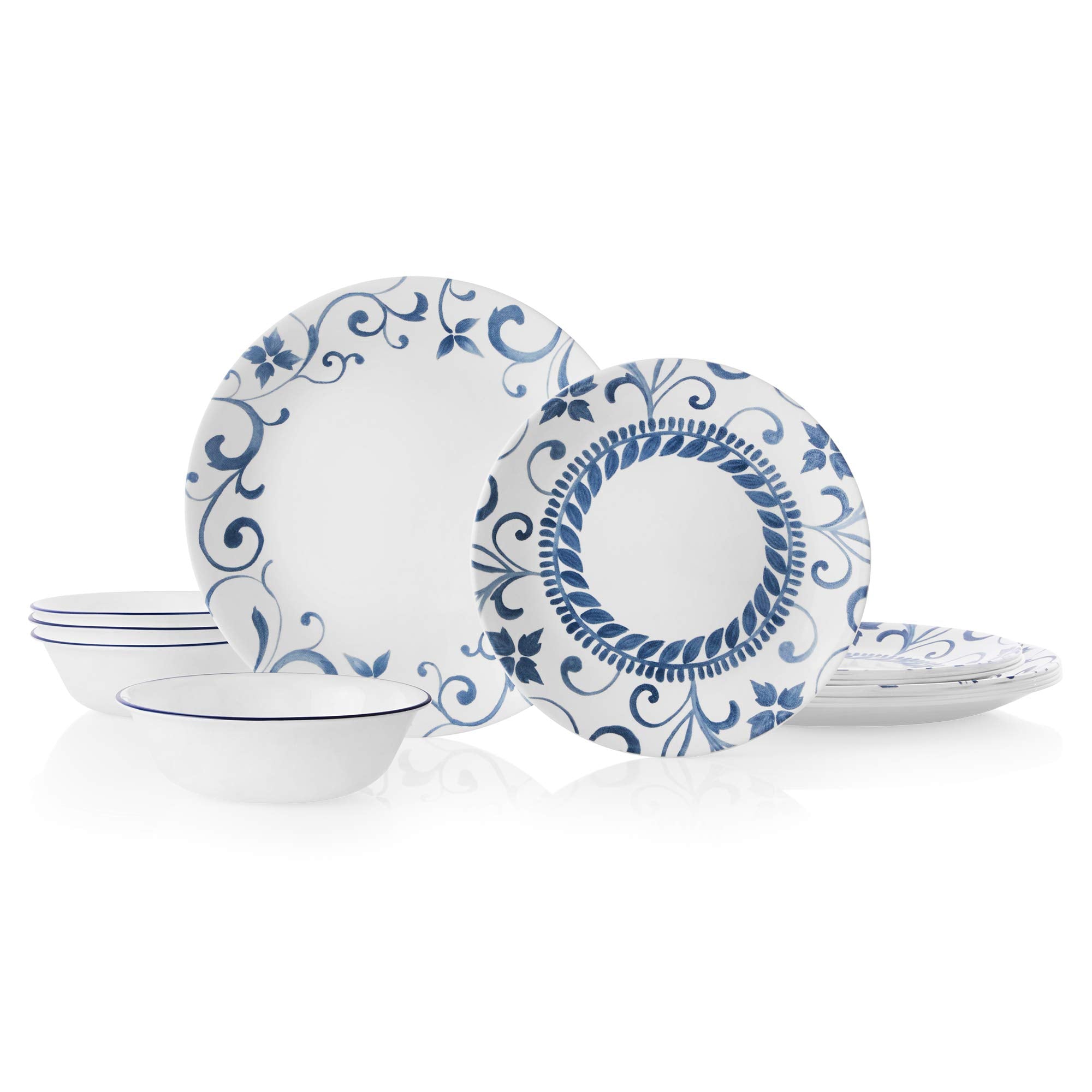 Corelle Artemis 12pc dinner set displayed for four, highlighting durable everyday dining