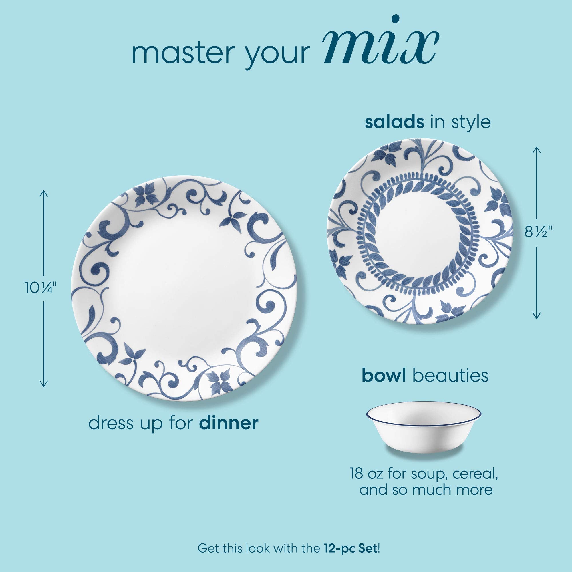 Corelle Artemis 26cm dinner plate with clean edges for everyday meals