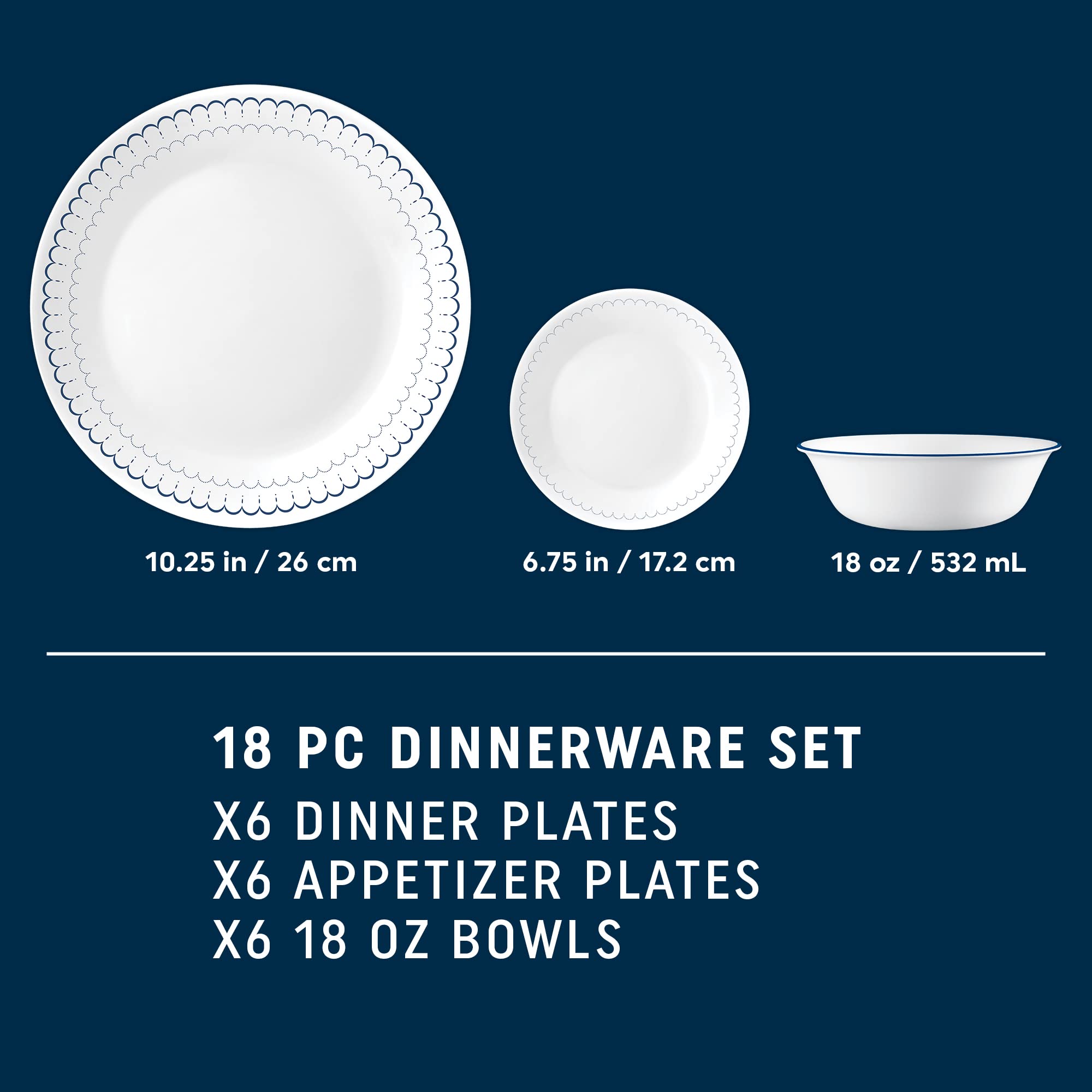 Corelle Caspian is microwave and dishwasher safe for quick cleanup.