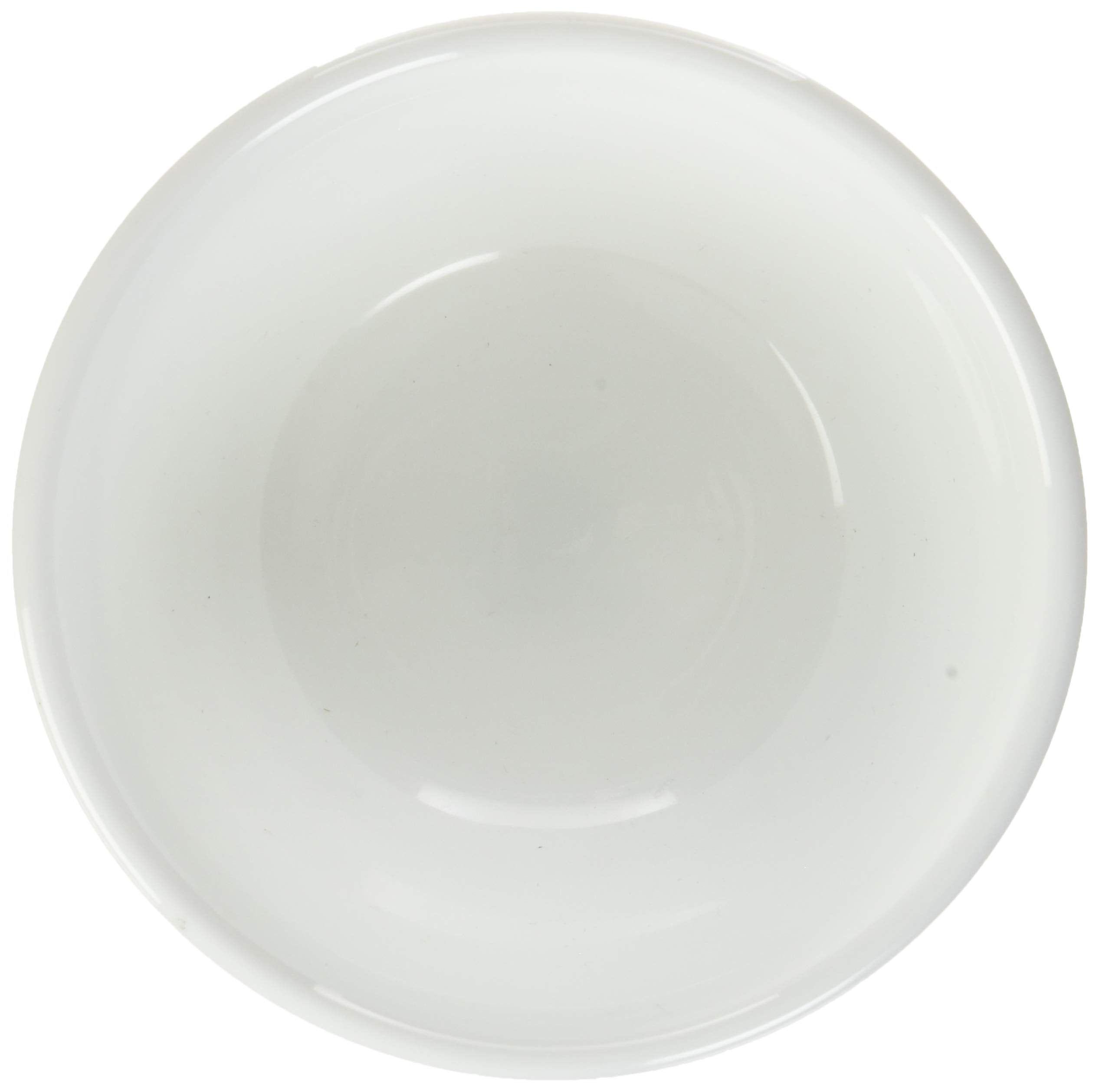 Close-up of Corelle Coordinates White Winter Frost bowl showing chip-resistant Vitrelle glaze.