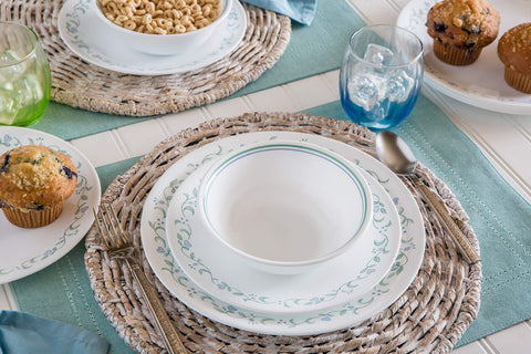 Corelle Country Cottage blue blossom design adds timeless charm