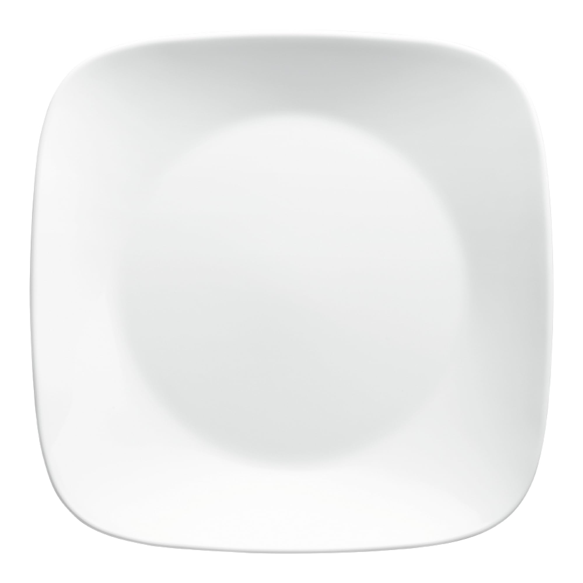 Stacked Corelle plates demonstrate lightweight, space-saving dinnerware ideal for compact cabinets.