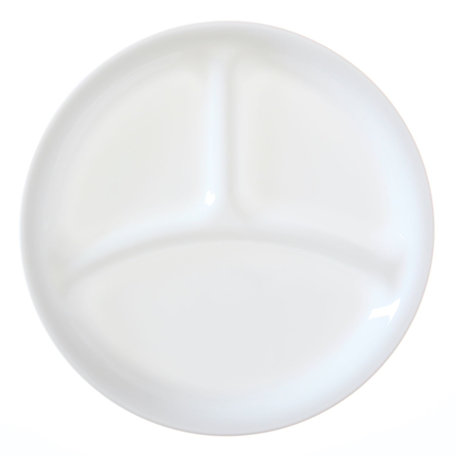 Corelle Livingware divided dish in Winter Frost White, ideal for portion-controlled meals.