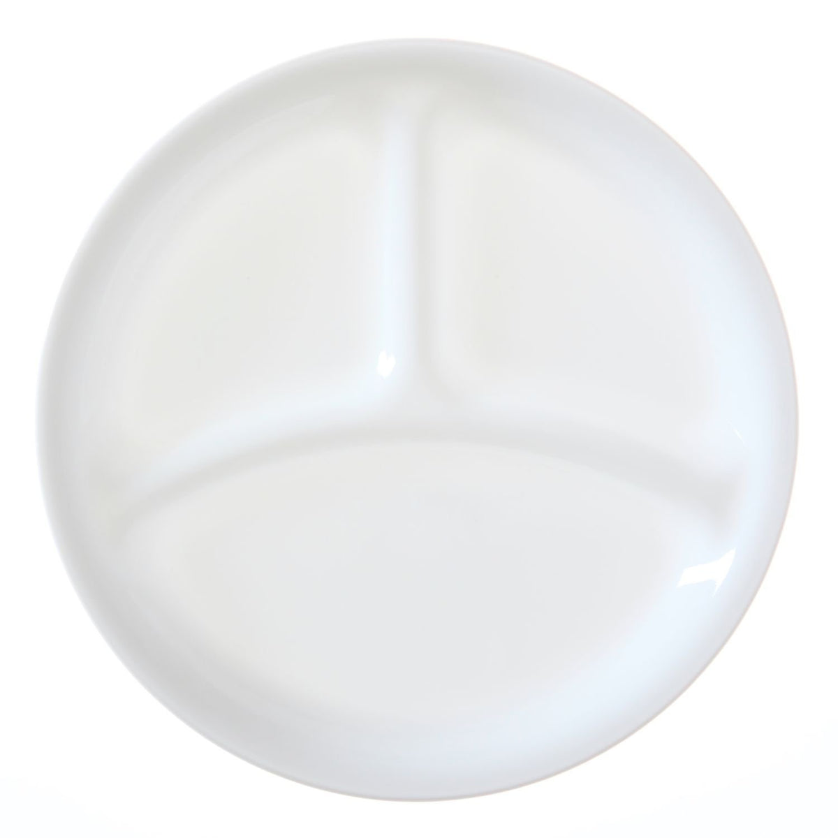 Corelle Livingware divided dish in Winter Frost White, ideal for portion-controlled meals.