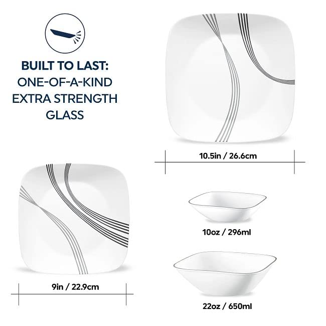 Corelle Urban Arc small bowls perfect for desserts and snacks, microwave-safe