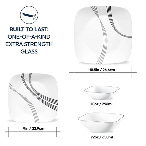 Corelle Urban Arc small bowls perfect for desserts and snacks, microwave-safe