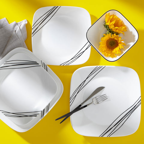 Corelle Vitrelle bowls in square form for versatile serving and easy stacking