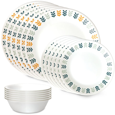 Corelle Vitrelle Anders 18-piece dinnerware set with full service for six for everyday meals.