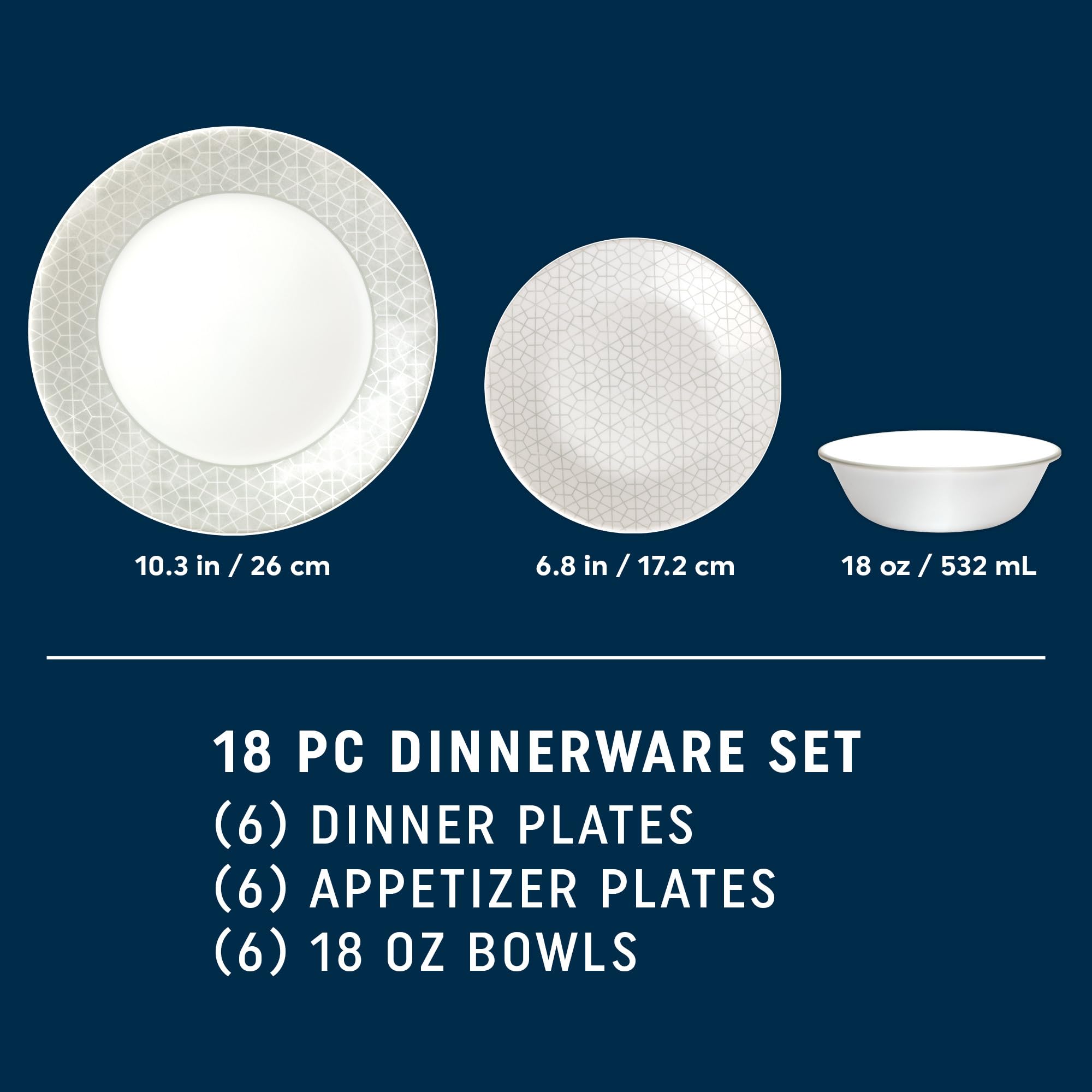 Corelle Vitrelle Knox appetizer plates, lightweight and sturdy for family lunches