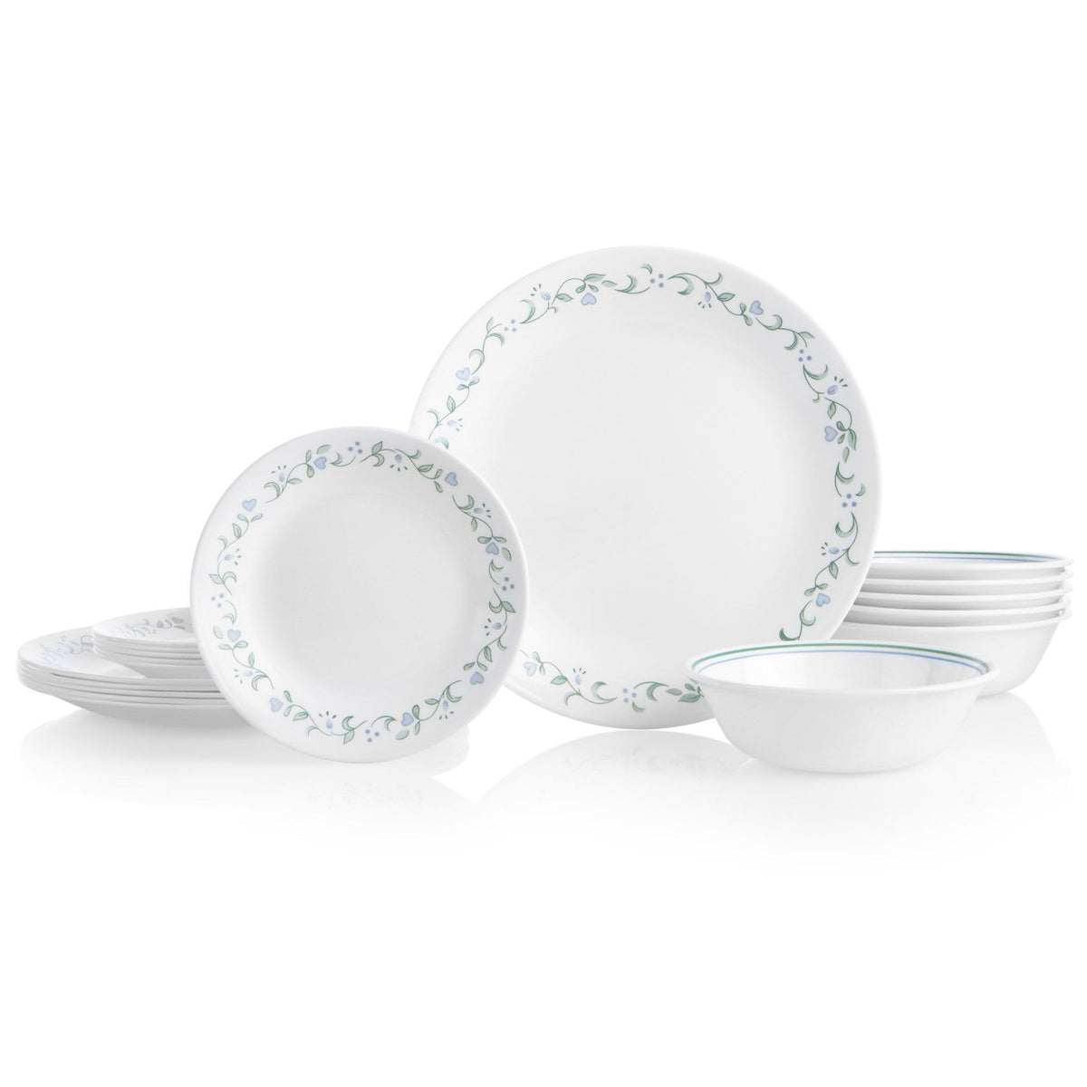 Corelle Vitrelle 18-piece dinner plates for everyday meals with lightweight durability