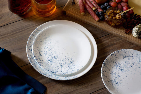 Corelle Vitrelle Indigo Speckle soup bowls for versatile, everyday meals.