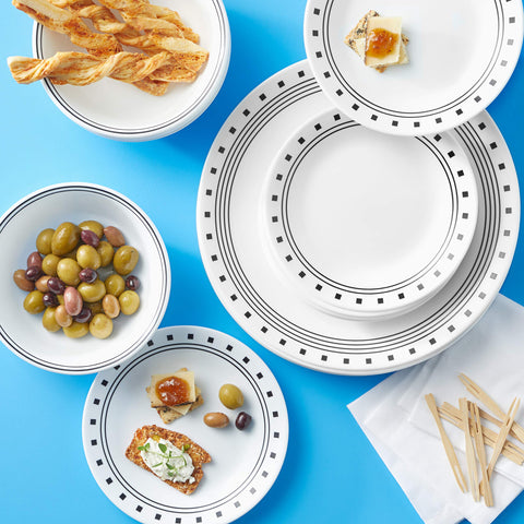 Corelle Vitrelle soup bowls, city-block style suited for everyday soups