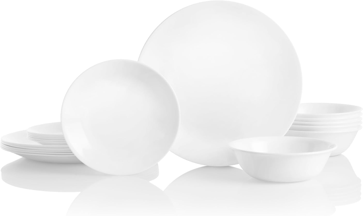 Corelle Vitrelle 18-piece set in winter frost white for everyday dining