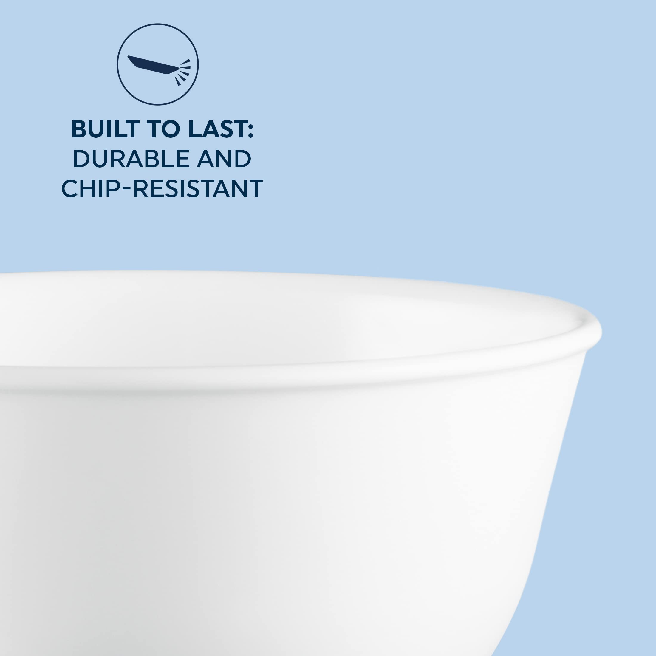 Corelle Vitrelle 28-oz soup bowl ready for microwave reheats and quick meals.