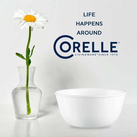 Corelle Vitrelle 28-oz bowl easy to clean, dishwasher-safe dinnerware.