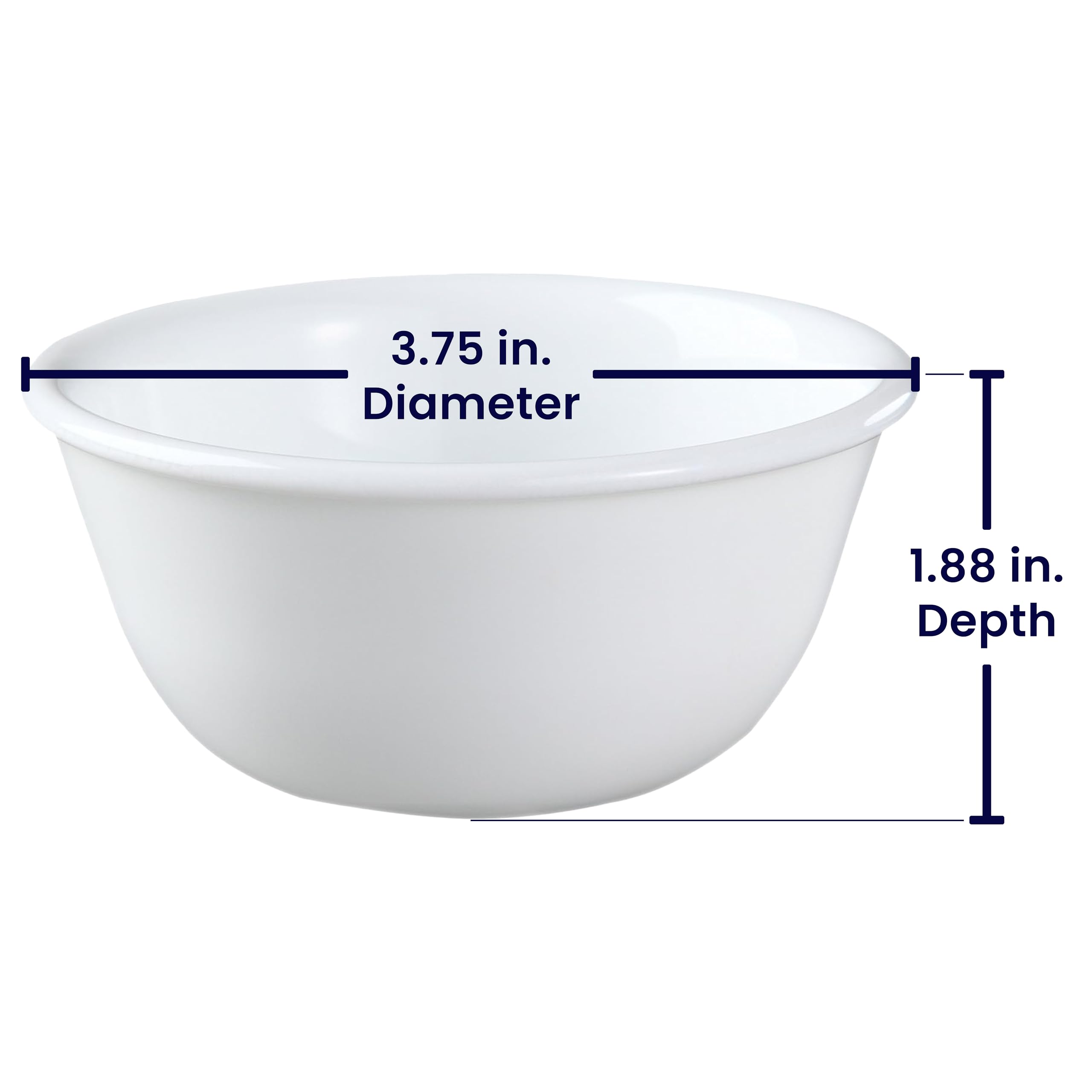 Corelle Vitrelle 6oz ramekin for desserts and ice cream, lightweight and stackable.