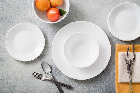 Corelle Vitrelle appetizer plates in winter frost white for versatile service