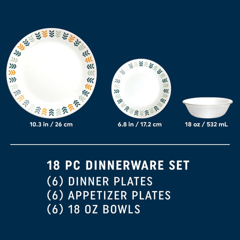 Corelle Vitrelle Anders dinner plates 10-1/4 inch for complete meals.