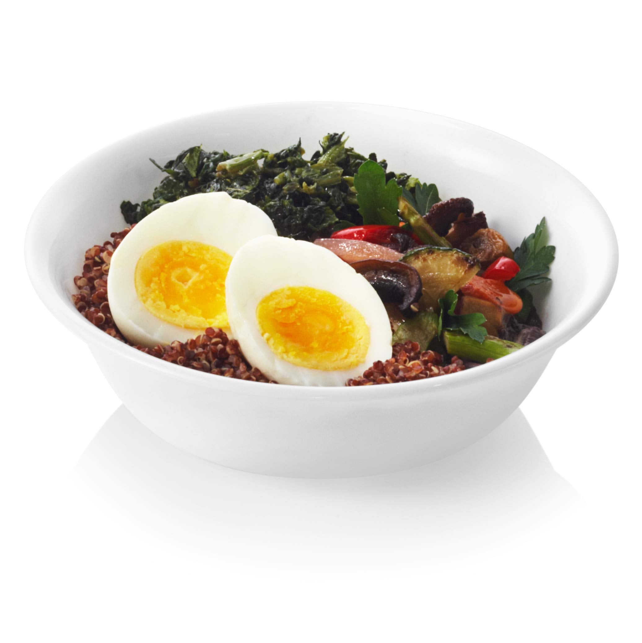 Corelle Vitrelle microwave and oven-safe dinnerware for reheating in winter frost white