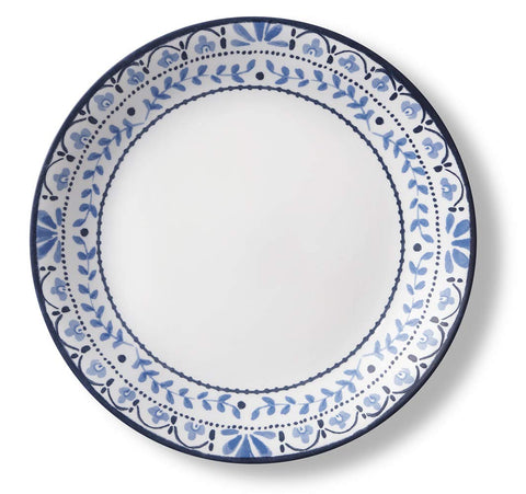 Corelle Vitrelle Caspian table setting with timeless blue tones.