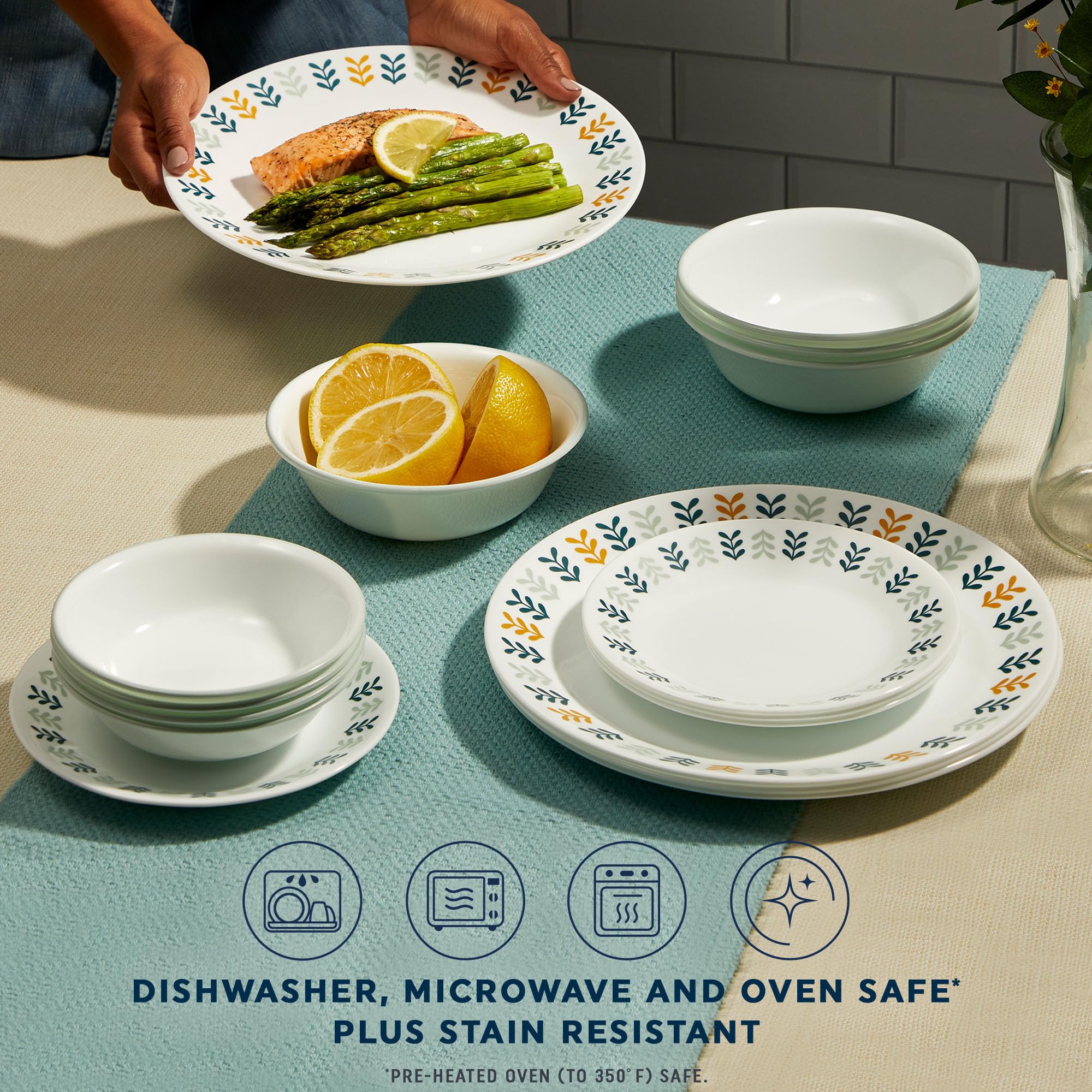 Corelle Vitrelle Anders 18-ounce bowls for soups and cereals.