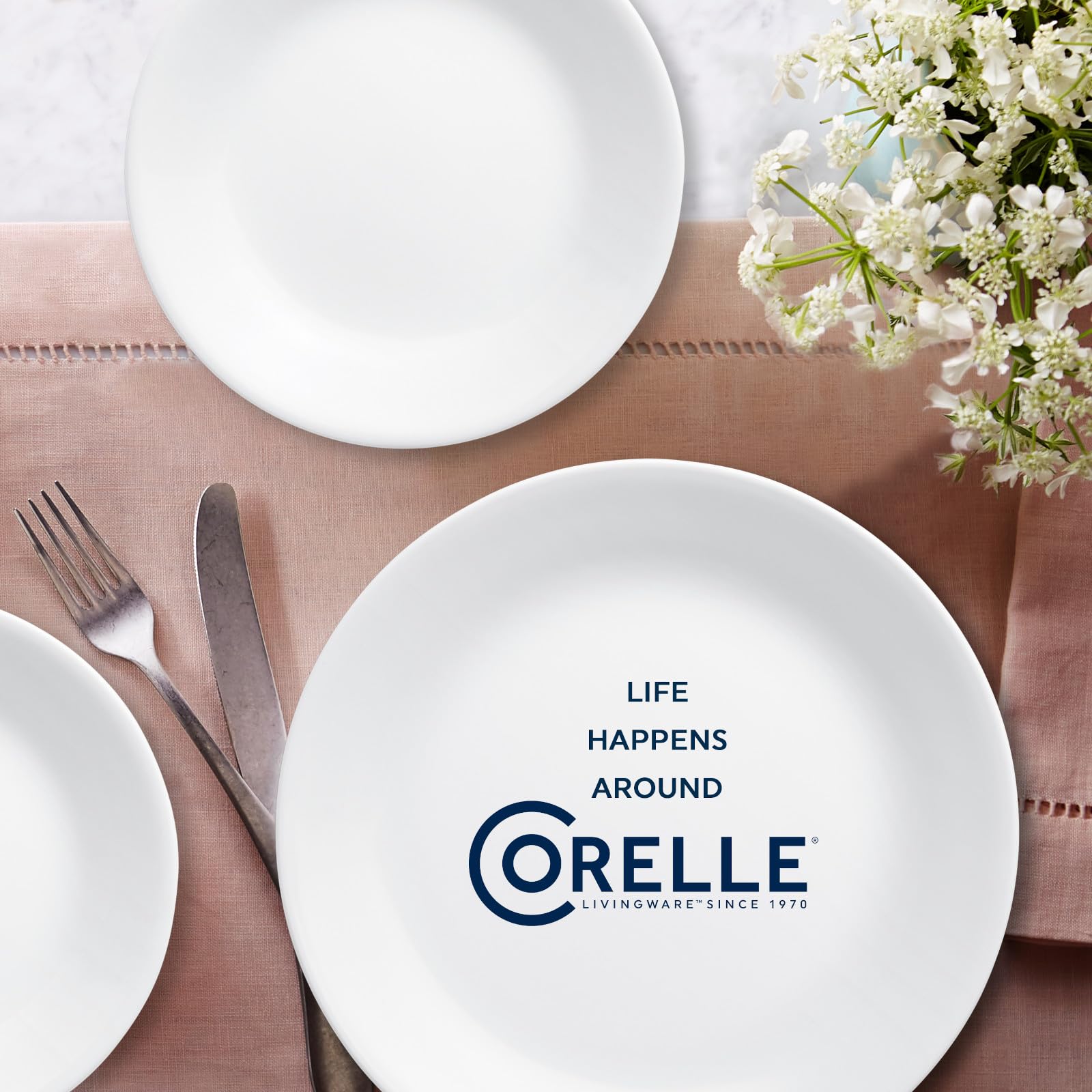 Corelle Vitrelle soup bowls in winter frost white, lightweight and reliable