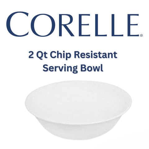Corelle White 1qt bowl closeup, highlighting durable glaze.