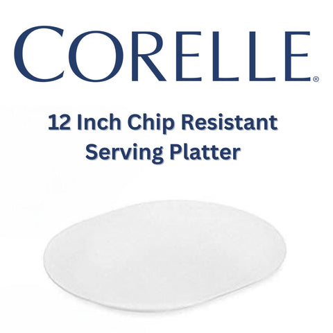 Corelle White oval platter serving setup, ideal for meals and gatherings.
