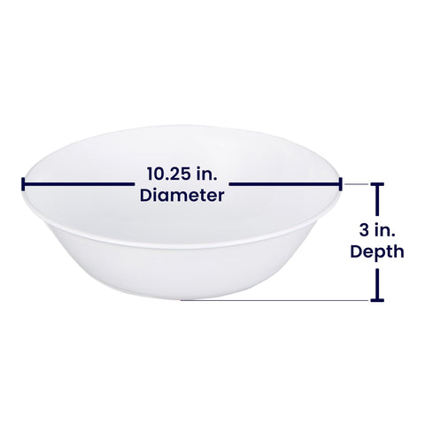 Corelle Winter Frost White bowl interior view highlighting smooth rim and versatile use.
