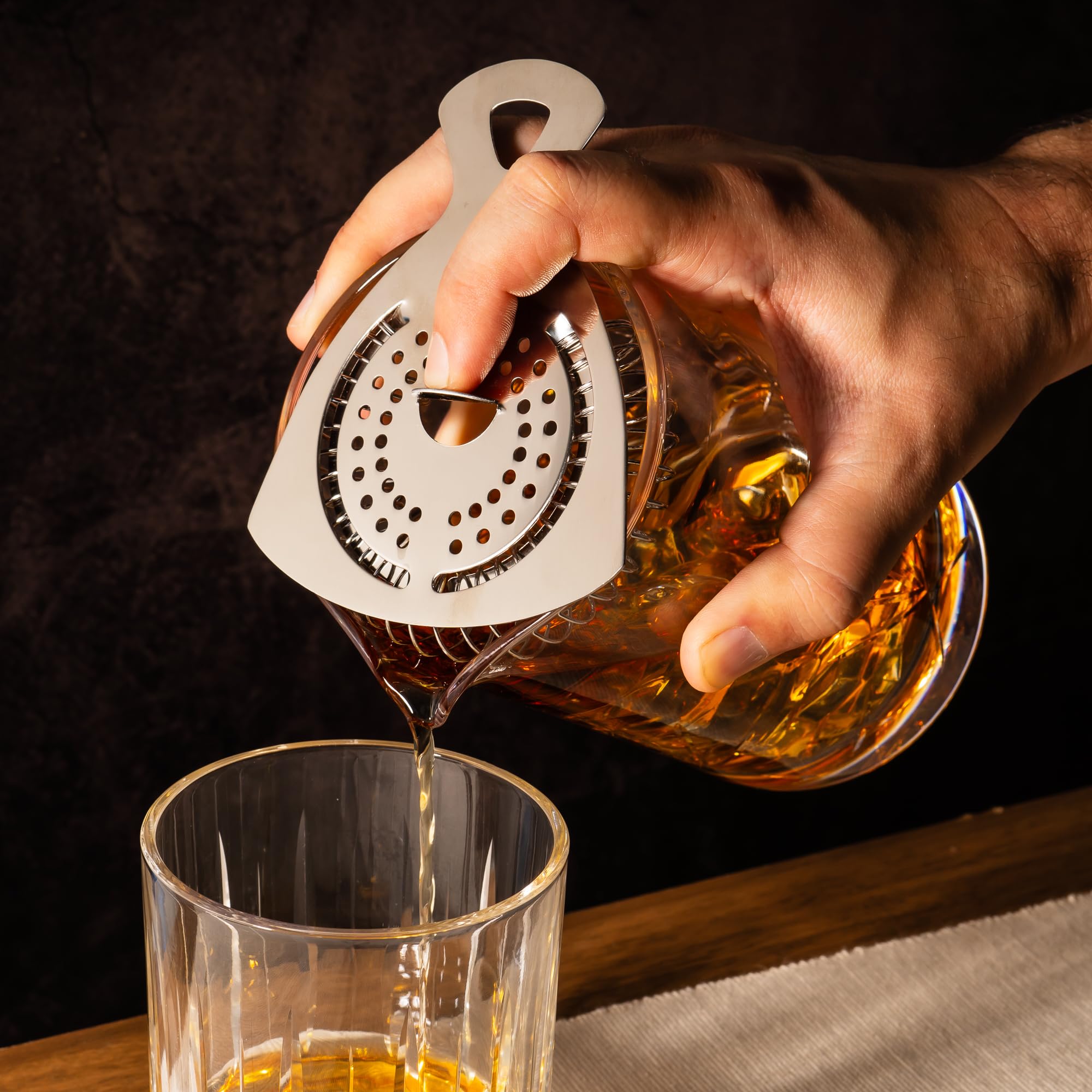 Cork & Mill bar spoon aids balanced layering and mixing.